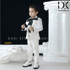Bộ vest cho bé trai màu trắng 1 cúc sang trọng DKT0073