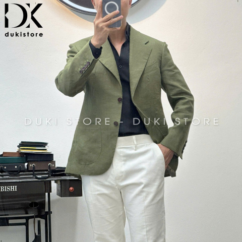 Áo vest nam, áo blazer nam 1 lớp chất liệu vải Linen cao cấp thoáng mát mặc hè