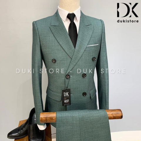 Bộ vest nam 6 cúc màu xanh ngọc cực sang DKE0018 