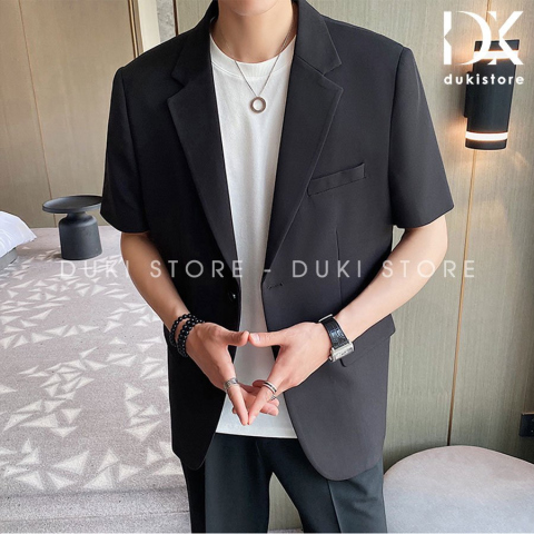 Áo blazer nam 2 cúc Hàn Quốc màu đen thanh lịch LZB0014