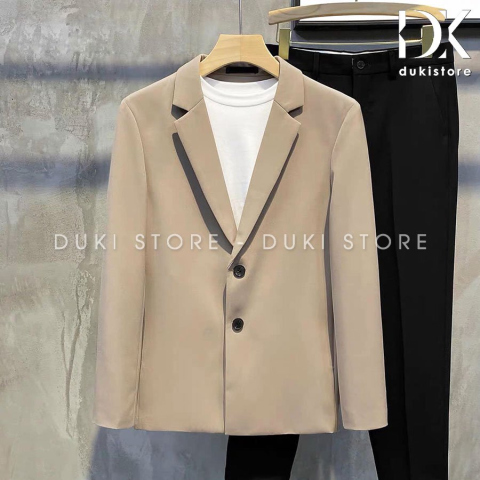 Áo blazer nam 2 cúc Hàn Quốc màu kem thanh lịch LZB0030