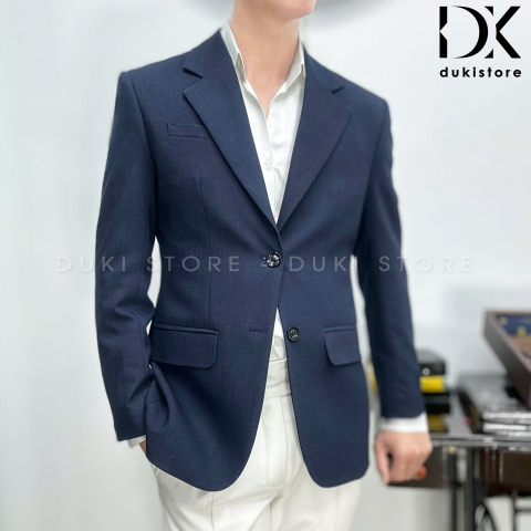 Áo vest nam, áo blazer nam 2 cúc Hàn Quốc màu xanh dương sang trọng ADK0023