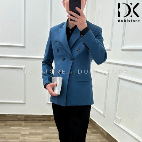 Áo vest nam balzer nam màu xanh dương phong cách Hàn Quốc EDK0008