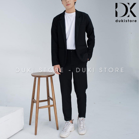Áo vest nam, áo blazer nam 2 cúc Hàn Quốc màu đen thanh lịch LZB0008