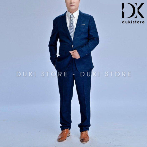 Bộ vest nam trung niên màu xanh than cực đẹp DKG0003